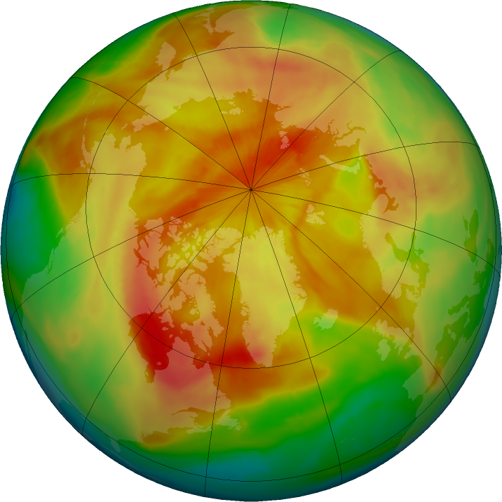 Arctic ozone map for 05 April 2016